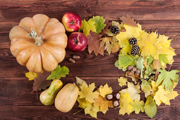 Natural autumn frame.