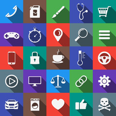 Big set of flat icons, flat design