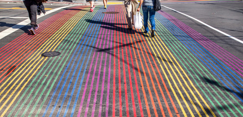 rainbow cross walk