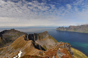 Norwegian nature / There are mountains plunging into the sea from hundreds of metres, fjords, tall...