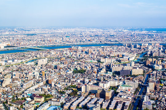 Aerial view of Tokyo, Japan