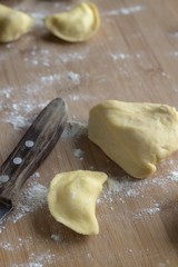 preparing dumplings / raw dumplings - polish pierogi