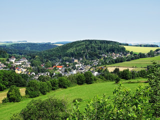 Fototapeta na wymiar Panorama of Ehrenfriedersdorf 