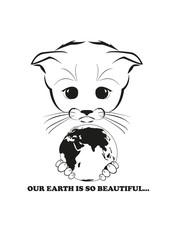 Totono and Earth globe