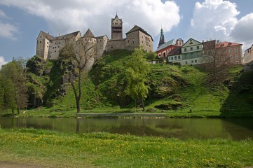 Fototapeta na wymiar Castle and town Loket in western Bohemia