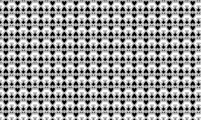 Dark hearts on white Seamless pattern background.