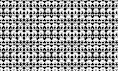 Dark hearts on white Seamless pattern background.