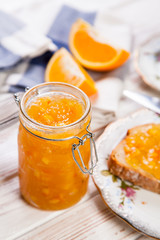 Slices of bread with jam