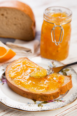 Slices of bread with jam