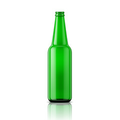 Green beer bottle without cap.