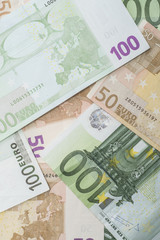 Abstrakcyjne tło z banknotów Euro