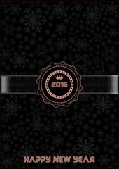 Happy new year card decorated with snowflakes
