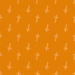 Halloween seamless pattern with crosses