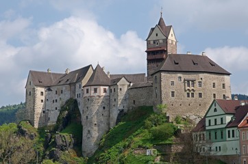 Fototapeta na wymiar Castle and town Loket in western Bohemia