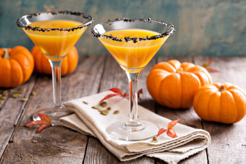 Pumpkintini pumpkin martini coctail