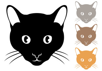 Pictograma cabeza de gato aislado varios colores #1