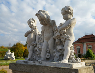 Naklejka premium Sculpture in the park of Zolochiv castle, Ukraine