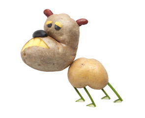 Funny dog boxer made of potatoes © serg78