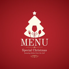Special Christmas festive menu design - obrazy, fototapety, plakaty