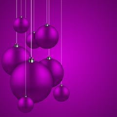 Vector modern purple christmas balls background