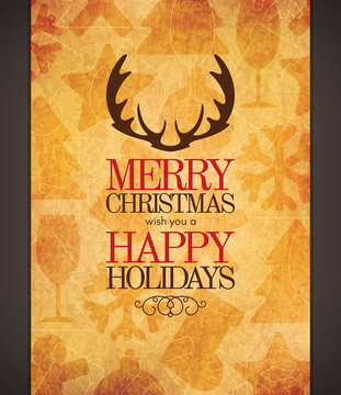 Christmas and New Year. Vector greeting card
