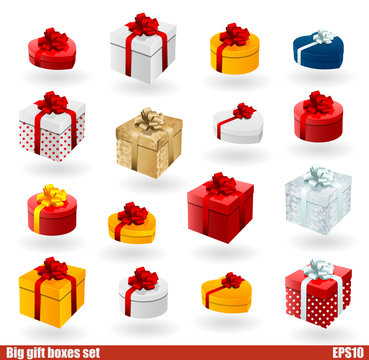 Vector gift box icon set