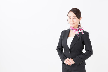 portrait of asian businesswoman on white background