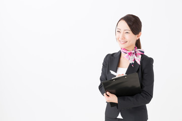 portrait of asian businesswoman on white background