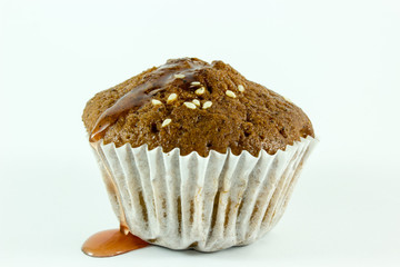 Delicious muffin fith strawberry jam