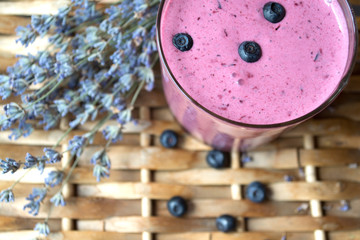 Blueberry with lavender and milkshake