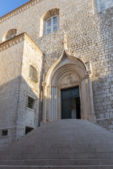 Fototapeta na wymiar Exterior of the Dominican Monastery at the Old Town in Dubrovnik, Croatia.