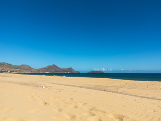 Sandstrand Campo de Baixo der Insel Porto Santo, Madeira