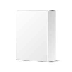 Realistic Blank White Product Package Box Mockup. Container, Pac