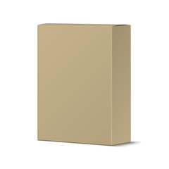 Realistic Recycled Card Product Package Box Mockup. Blank Contai