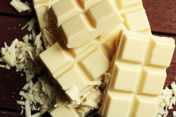 White chocolate pieces, close-up