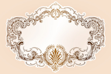 Luxury vector frame with border in rococo style