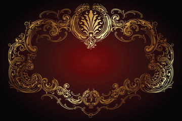 Luxury vector frame with border in rococo style