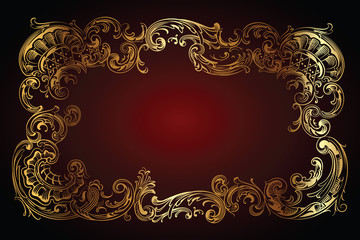 Luxury vector frame with border in rococo style
