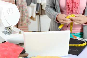 Sewing workshop, cloth, sewing machine,  Patterns of clothing