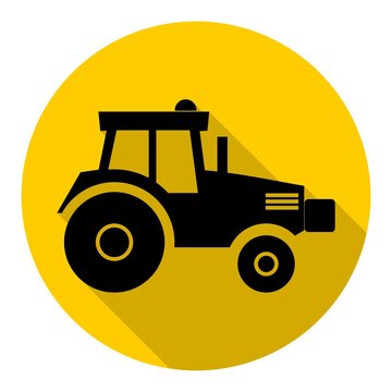 Tractor icon with long shadow