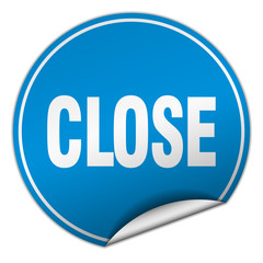 close round blue sticker isolated on white