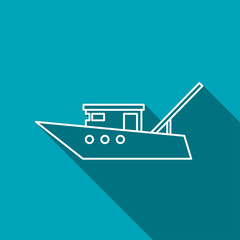 Obraz premium Motor fishing boat icon or sign, vector icon
