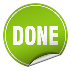done round green sticker isolated on white