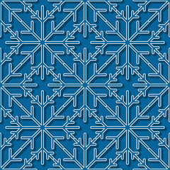 Snowflake seamless pattern. Editable vector. Eps 10