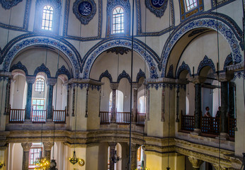 view of the beautifully decorated interior of the  little Hagia Sophia, also known as the Kucuk Aya...