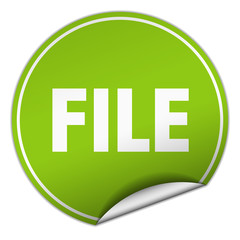 file round green sticker isolated on white