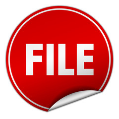 file round red sticker isolated on white