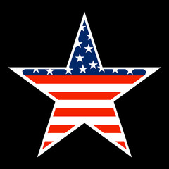 USA flag in star shape. Vector illustration. Eps 10