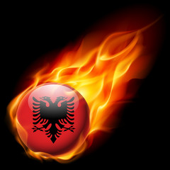 Round glossy icon of Albania