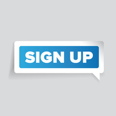 Sign up vector label